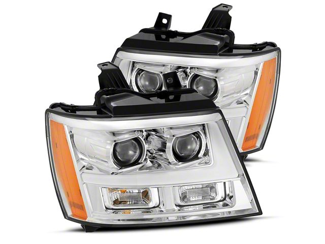 AlphaRex LUXX-Series LED Projector Headlights; Chrome Housing; Clear Lens (07-14 Tahoe)