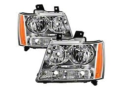 OE Style Crystal Headlights; Chrome Housing; Clear Lens (07-14 Tahoe)