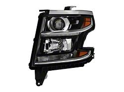 OEM Style Headlight; Black Housing; Clear Lens; Driver Side (15-20 Tahoe w/ Factory Halogen Headlights)