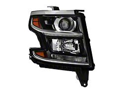 OEM Style Headlight; Black Housing; Clear Lens; Passenger Side (15-20 Tahoe w/ Factory Halogen Headlights)