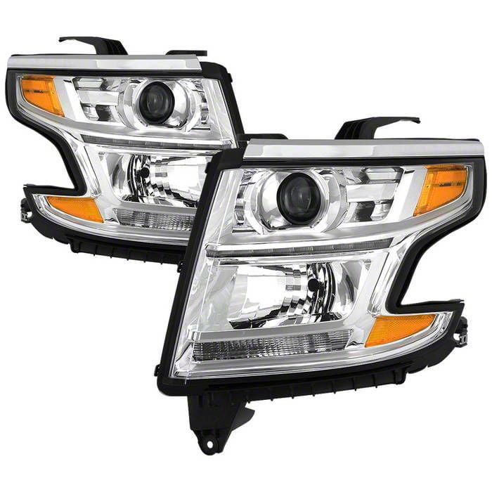 Tahoe Oem Style Headlights; Chrome Housing; Clear Lens (15-20 Tahoe W 