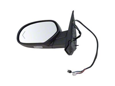 Powered Heated Mirror with Turn Signal; Black; Driver Side (07-14 Tahoe w/ Puddle Lights & Memory Mirrors & w/o Off Road Package)