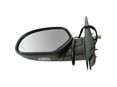 Powered Heated Mirror with Turn Signal and Puddle Light; Black; Driver Side (07-14 Tahoe w/ Puddle Lights & Memory Mirrors & w/o Off Road Package)