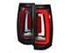 RED LED Sequential Turn Signal Tail Lights; Matte Black Housing; Clear Lens (07-14 Tahoe)