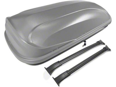 Roof Rack Cross Bars with Lockable Cargo Box; Gray (15-20 Tahoe)