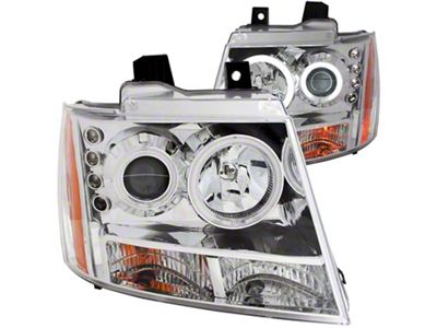 RX Halo Projector Headlights; Chrome Housing; Clear Lens (07-14 Tahoe)