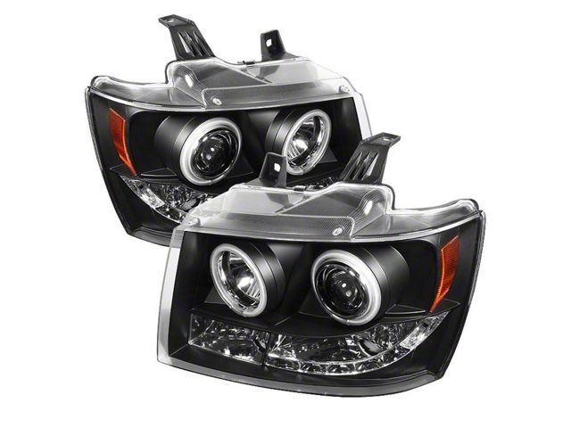 Signature Series CCFL Halo Projector Headlights; Black Housing; Clear Lens (07-14 Tahoe)