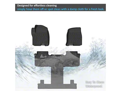 TOTALINER Heavy Duty Front and Rear Floor Liners; Black (21-25 Tahoe)