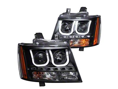 U-Bar Projector Headlights; Black Housing; Clear Lens (07-14 Tahoe)