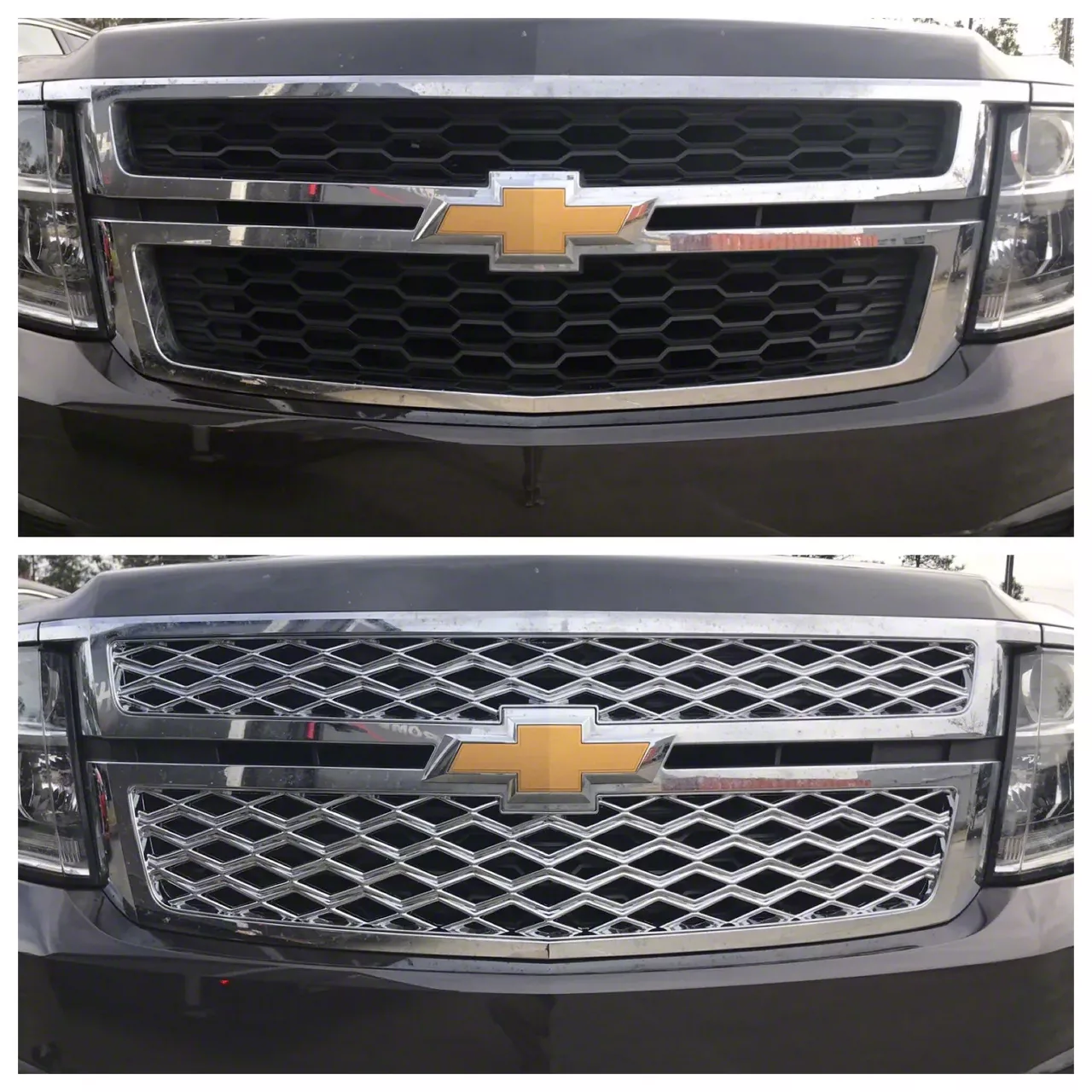 Tahoe Upper Grille Cover; Chrome (15-20 Tahoe) - Free Shipping