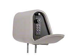 The Headrest Safe Co. Headrest Safe; Passenger Side; Light Gray; Vinyl Cover (Universal; Some Adaptation May Be Required)