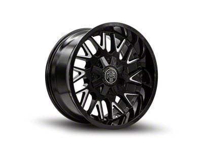 Thret Offroad Revolver Gloss Black Milled 8-Lug Wheel; 17x9; 0mm Offset (01-06 Sierra 2500 HD)