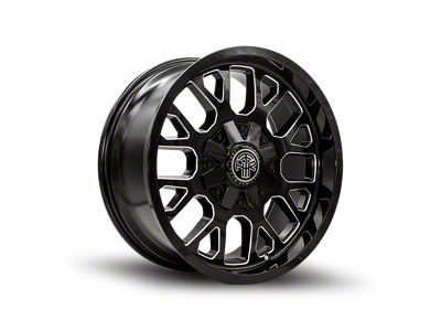 Thret Offroad Attitude Gloss Black Milled 8-Lug Wheel; 20x9; 0mm Offset (01-06 Silverado 2500 HD)