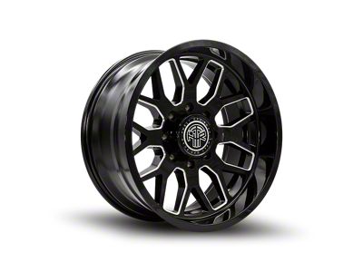 Thret Offroad Monarch Gloss Black Milled 8-Lug Wheel; 20x10; -21mm Offset (01-06 Silverado 2500 HD)