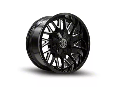 Thret Offroad Revolver Gloss Black Milled 8-Lug Wheel; 17x9; 0mm Offset (19-25 RAM 3500 SRW)