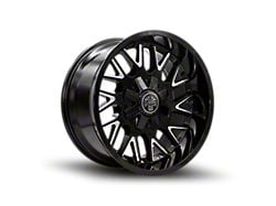 Thret Offroad Revolver Gloss Black Milled 8-Lug Wheel; 20x10; -21mm Offset (07-10 Silverado 3500 HD SRW)