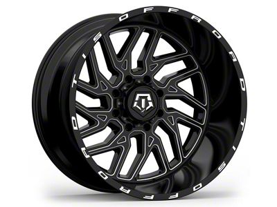 TIS 544BM Gloss Black Milled 8-Lug Wheel; 20x12; -44mm Offset (01-06 Sierra 2500 HD)