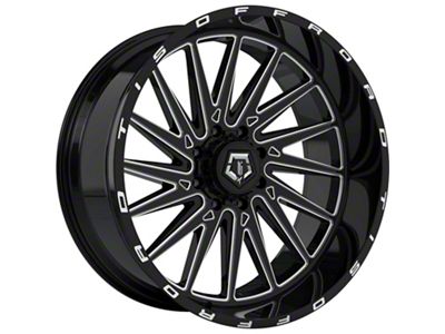 TIS 547B Gloss Black Milled 8-Lug Wheel; 24x12; -44mm Offset (01-06 Sierra 2500 HD)