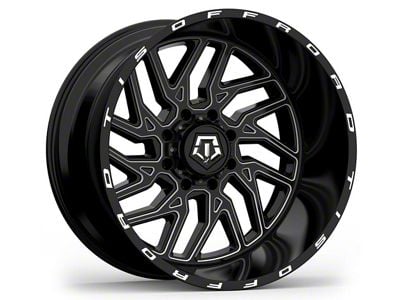 TIS 544BM Gloss Black Milled 8-Lug Wheel; 20x12; -44mm Offset (01-06 Sierra 3500 HD SRW)