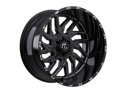 TIS 544 Gloss Black Milled 5-Lug Wheel; 22x10; 10mm Offset (02-08 RAM 1500, Excluding Mega Cab)