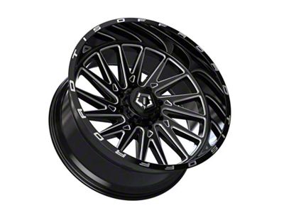 TIS 547 Gloss Black Milled 5-Lug Wheel; 24x14; -76mm Offset (02-08 RAM 1500, Excluding Mega Cab)