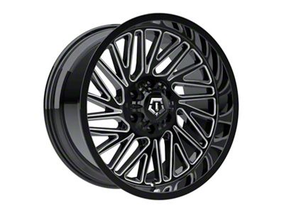 TIS 553 Gloss Black Milled 5-Lug Wheel; 20x10; -12mm Offset (02-08 RAM 1500, Excluding Mega Cab)