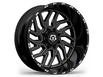 TIS 544BM Gloss Black Milled 8-Lug Wheel; 24x14; -76mm Offset (03-09 RAM 2500)