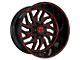 TIS 544BMR Gloss Black with Red Tint Accent 8-Lug Wheel; 22x12; -44mm Offset (03-09 RAM 2500)
