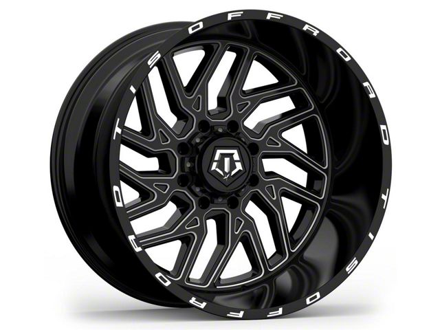 TIS 544BM Gloss Black Milled 8-Lug Wheel; 20x10; -25mm Offset (03-09 RAM 3500 SRW)