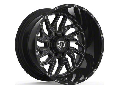 TIS 544BM Gloss Black Milled 8-Lug Wheel; 22x14; -76mm Offset (03-09 RAM 3500 SRW)