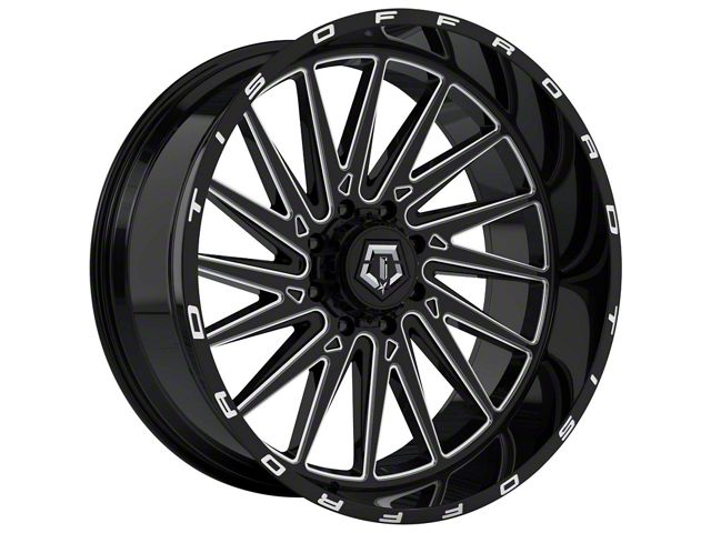 TIS 547B Gloss Black Milled 8-Lug Wheel; 22x10; -19mm Offset (03-09 RAM 3500 SRW)