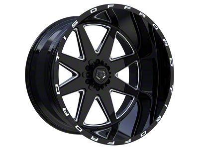 TIS 551BM Gloss Black Milled 8-Lug Wheel; 20x10; -25mm Offset (03-09 RAM 3500 SRW)