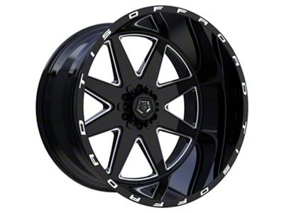 TIS 551BM Gloss Black Milled 8-Lug Wheel; 22x12; -44mm Offset (03-09 RAM 3500 SRW)