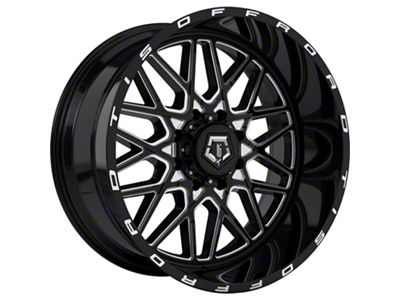 TIS 548BM Gloss Black Milled 6-Lug Wheel; 22x12; -44mm Offset (04-08 F-150)