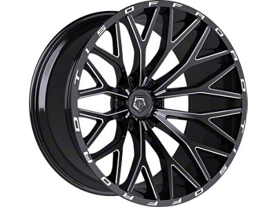 TIS 566 Gloss Black Milled 6-Lug Wheel; 24x12; -44mm Offset (04-08 F-150)