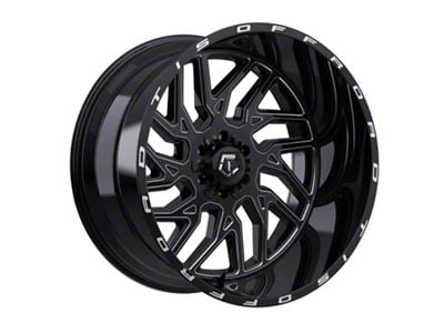 TIS 544 Gloss Black Milled 8-Lug Wheel; 20x10; -19mm Offset (11-14 Sierra 2500 HD)