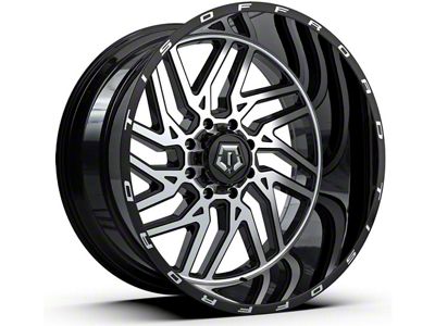 TIS 544BM Gloss Black Machined 8-Lug Wheel; 20x10; -25mm Offset (11-14 Sierra 2500 HD)