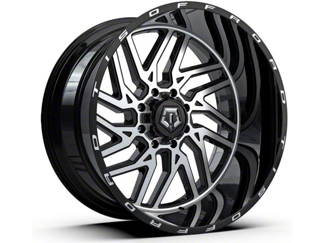 TIS 544BM Gloss Black Machined 8-Lug Wheel; 20x10; -25mm Offset (11-14 Sierra 3500 HD SRW)