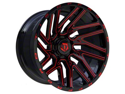 TIS 554BMR Gloss Black with Red Tint Accent 6-Lug Wheel; 20x10; -19mm Offset (07-13 Silverado 1500)
