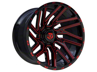 TIS 554BMR Gloss Black with Red Tint Accent 6-Lug Wheel; 20x12; -44mm Offset (07-13 Silverado 1500)