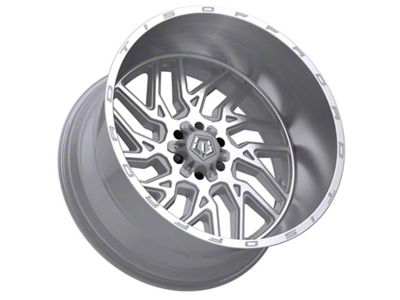 TIS 544 Gloss Silver with Brushed Face and Lip 8-Lug Wheel; 22x12; -44mm Offset (11-14 Silverado 2500 HD)