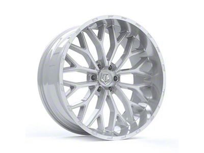 TIS 565 Gloss Silver with Brushed Face and Lip 8-Lug Wheel; 22x12; -44mm Offset (11-14 Silverado 2500 HD)