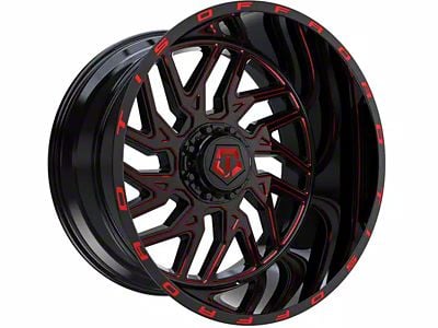 TIS 544BMR Gloss Black with Red Tint Accent 6-Lug Wheel; 22x12; -44mm Offset (07-14 Tahoe)