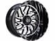 TIS 544MB Gloss Black Machined 6-Lug Wheel; 20x12; -44mm Offset (07-14 Tahoe)