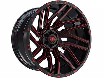 TIS 554BMR Gloss Black with Red Tint Accent 6-Lug Wheel; 20x12; -44mm Offset (07-14 Tahoe)