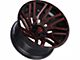 TIS 554BMR Gloss Black with Red Tint Accent 6-Lug Wheel; 20x12; -44mm Offset (07-14 Tahoe)