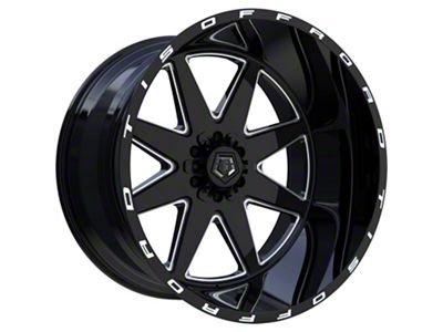 TIS 551BM Gloss Black Milled 8-Lug Wheel; 22x12; -44mm Offset (11-16 F-350 Super Duty SRW)