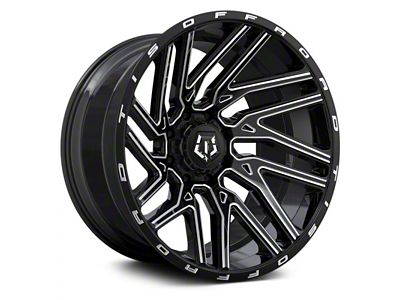 TIS 554BM Gloss Black Milled 8-Lug Wheel; 22x12; -44mm Offset (11-16 F-350 Super Duty SRW)