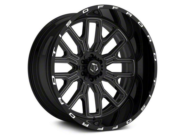 TIS 560BM Gloss Black Milled 8-Lug Wheel; 20x12; -44mm Offset (11-16 F-350 Super Duty SRW)