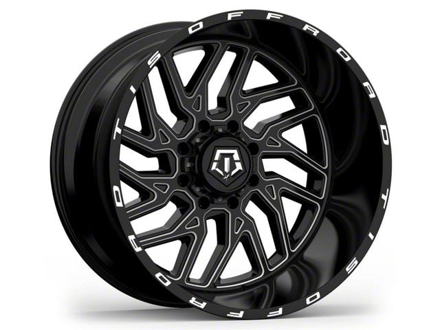 TIS 544BM Gloss Black Milled 8-Lug Wheel; 20x9; 18mm Offset (11-16 F-250 Super Duty)